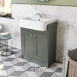 Green Traditional Freestanding Vanity Unit with Basin 620mm Traditional Bathroom