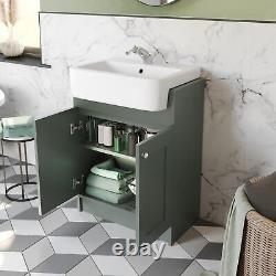 Green Traditional Freestanding Vanity Unit with Basin 620mm Traditional Bathroom