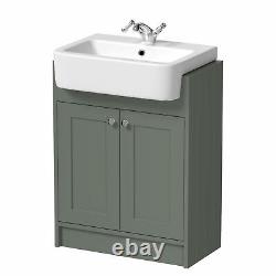 Green Traditional Freestanding Vanity Unit with Basin 620mm Traditional Bathroom