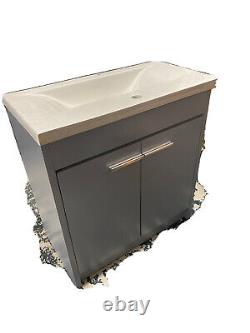 Grey Floor Standing Bathroom Vanity Unit and Sink Basin Cabinet 700/800mm