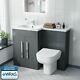 Grey Gloss Lh Vanity Cabinet Basin Sink 1100mm And Btw Wc Toilet Aron