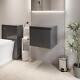 Grey Gloss Wall Hung Countertop Vanity Unit Without Basin 500mm Modern Bathroom