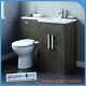 Grey L Shape Bathroom Furniture Suite Resin Basin Btw Toilet Vanity Wc Unit