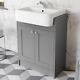 Grey Traditional Freestanding Vanity Unit With Basin 620mm Traditional Bathroom