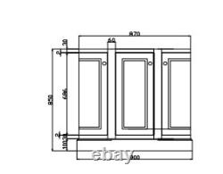 Grey Traditional Vanity Unit Bathroom Sink Marble Top Curved Bathroom Unit 120cm