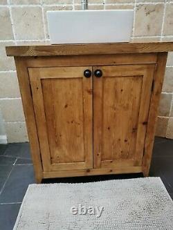 Handmade Rustic Bathroom Vanity Unit Bespoke Freestanding IMMEDIATE DELIVERY