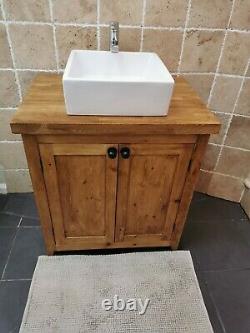 Handmade Rustic Bathroom Vanity Unit Bespoke Freestanding IMMEDIATE DELIVERY