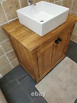 Handmade Rustic Bathroom Vanity Unit Bespoke Freestanding IMMEDIATE DELIVERY