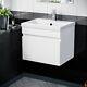 Hardie 500mm 1 Drawer White Wall Hung Vanity Cabinet And Basin Sink Unit
