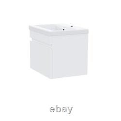 Hardie 500mm 1 Drawer White Wall Hung Vanity Cabinet and Basin Sink Unit