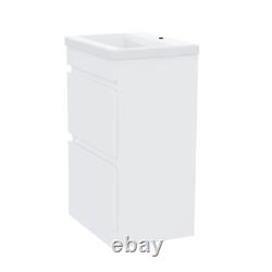 Hardie 500mm 2 Drawer White Vanity Cabinet And Basin Sink Unit Floor Standing