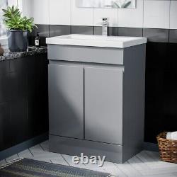 Hardie 500mm Light Grey Vanity Cabinet and Basin Sink Unit Bathroom Floor Standi