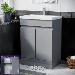 Hardie 500mm Light Grey Vanity Cabinet and Basin Sink Unit Bathroom Floor Standi