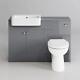 Harper Basin Vanity Unit And Btw Toilet Storage Furniture Set Grey Gloss