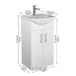 Home Treats 450 Vanity Unit Furniture, Ceramic Wash Basin Sink, Storage Cabinet