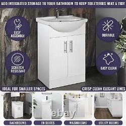 Home Treats 450 Vanity Unit Furniture, Ceramic Wash Basin Sink, Storage Cabinet