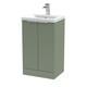 Hudson Reed Floor Standing 500mm Fluted Green Basin Vanity Unit Bathroom Sink