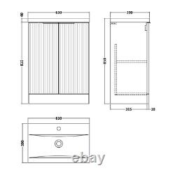 Hudson Reed Floor Standing 600mm Fluted Anthracite Basin Vanity Unit Bathroom