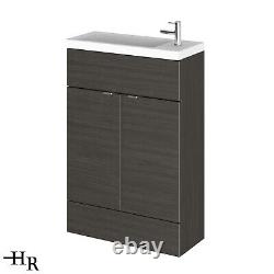 Hudson Reed Fusion 600mm Basin Vanity Unit & Sink Hacienda Black 2-Door Bathroom