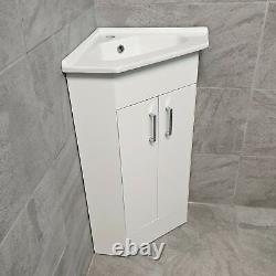 Hydros Corner Vanity 2 Door Basin Sink Unit + Toilet Cloakroom