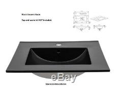 Industrial Loft Black Steel Oak Bathroom Vanity Cabinet Unit Sink Basin 60 Brook