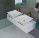 Jivana 1200 Wall Double Counter Top Vanity Unit In White