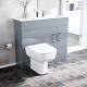 James 1000mm Grey Slimline Mdf Vanity Basin Wc Unit Btw Rimless Toilet