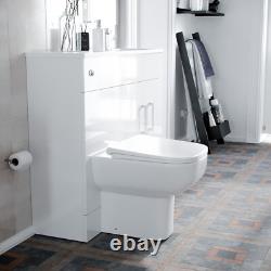 James 1000mm White Slimline MDF Vanity Basin WC Unit BTW Rimless Toilet