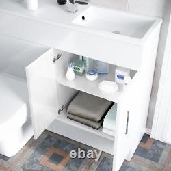 James 1000mm White Slimline MDF Vanity Basin WC Unit BTW Rimless Toilet