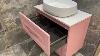 Josef Martin Foxton 800mm Wall Mounted Vanity Unit With Pebble Worktop Blush 17608