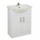 Kass 2-door Modern Bathroom Vanity Unit With Basin 550/650mm Wide Gloss White Wc