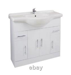 KASS Bathroom Vanity Unit 1050mm KS105BU GLOSS WHITE VANITY UNIT ONLY