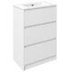 Kleankin 600mm Bathroom Vanity Unit With 1 Tap Hole Basin Drawers Gloss White