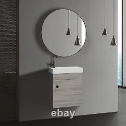 Kleankin Bathroom Vanity Unit with Basin, Wall Mounted Wash Stand, Grey