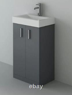 Krona Cloakroom Vanity Unit and basin 450mm Wide Anthracite Gloss