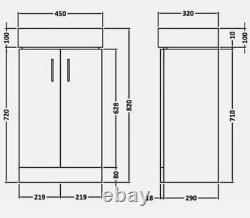 Krona Cloakroom Vanity Unit and basin 450mm Wide Anthracite Gloss