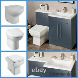 L Shape Anthracite Bathroom Furniture Suite Basin BTW Toilet Vanity WC Unit