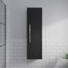 L Shape Black Vanity Unit Bathroom Furniture Suite Basin Sink Toliet Bath Panel