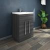 L Shape Vanity Unit Lh Rh Basin Toilet Combination Bathroom Furniture Charcoal