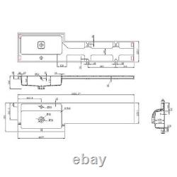 L Shaped Vanity Basin 1500mm Offset Right Hand PMB415R Polymarble Hudson Reed