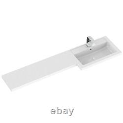 L Shaped Vanity Basin 1500mm Offset Right Hand PMB415R Polymarble Hudson Reed