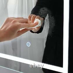 LED Bathroom Mirror Cabinet Illuminated Storage Cabinet Touch Sensor with Lights