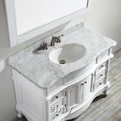 Large 1200MM White Vanity Unit Basin Marble Bathroom Floor Antique Black