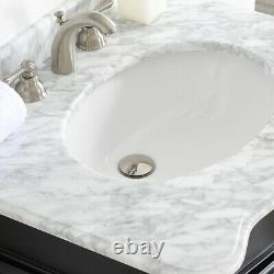 Large 750MM Vanity Unit Basin Marble Worktop Mirror Black Floor Standing Mirror