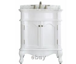 Large 750MM White Vanity Unit Basin Marble Worktop Mirror Floor Standing Mirror
