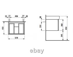 Laufen Pro 570mm Vanity Unit with Interior Drawer in Cappuccino 830410954651