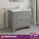 Light Grey Vanity Unit Classic 800mm Unit & Marble Top 2 Drawer Bathroom Storage