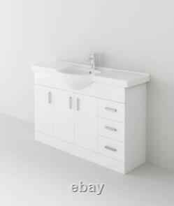 Linx Vanity Unit Basin Cabinet High Gloss White Sink Storage Furniture