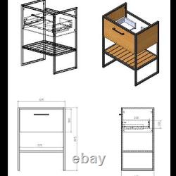 Loft Scandinavian Style Exclusive 650mm Bathroom Vanity Unit & Basin Open Wash