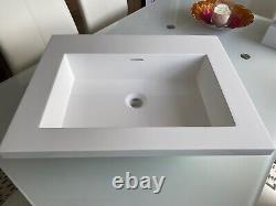 Lusso Stone Volini Polished White vanity unit & sink, 600mm slight seconds